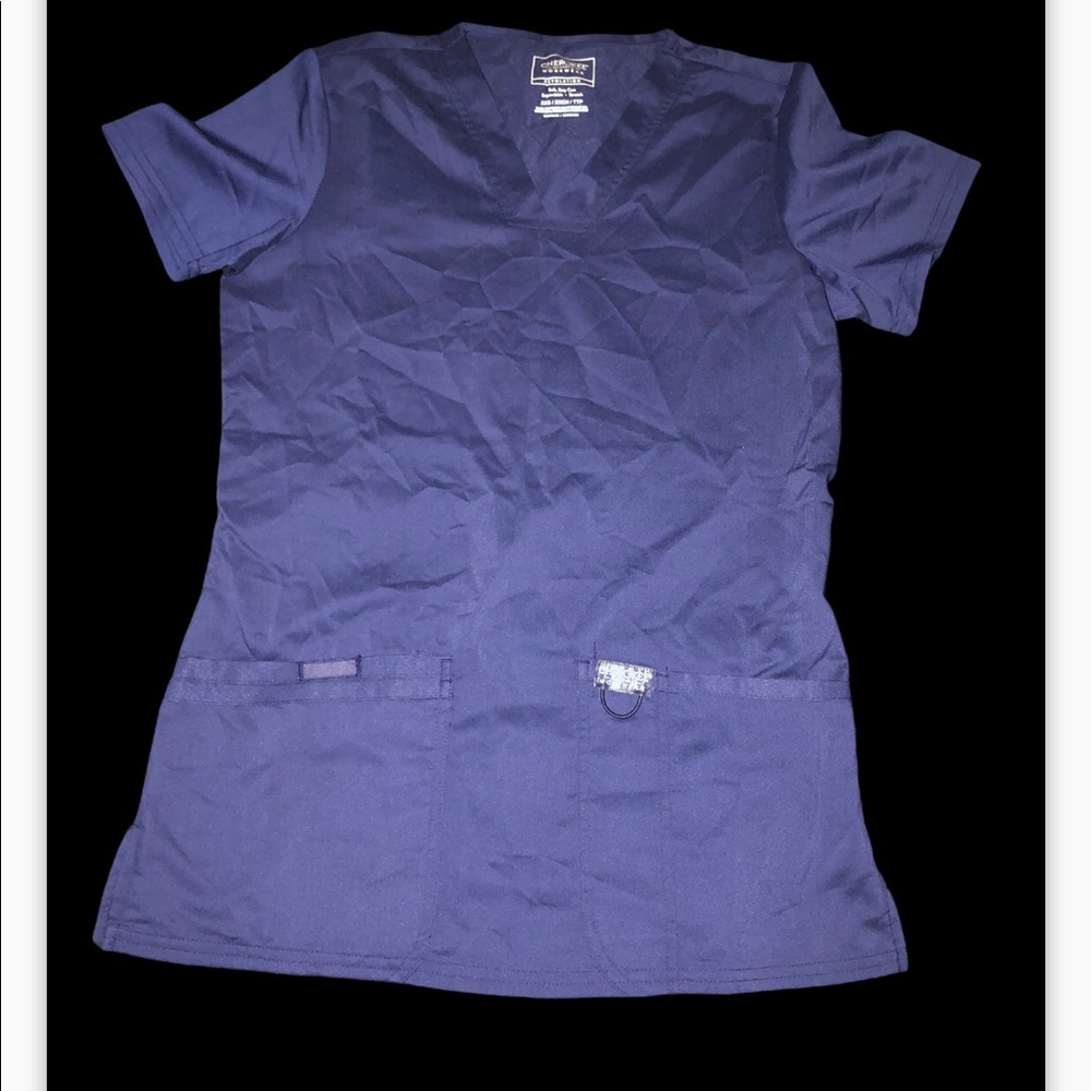 XXS woman’s navy blue Cherokee scrub top